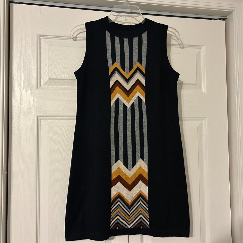 MISSONI for Target Sz XS Black with Chevron Zig Zag Knit Shift Dress